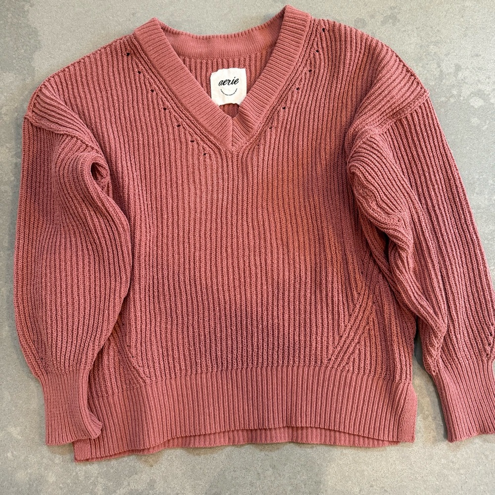Aerie Women's Oversized Pink Sweater Size Small